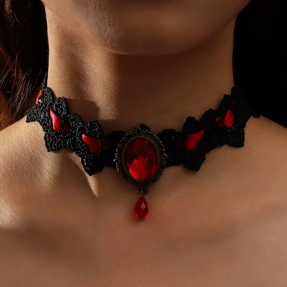 Trendy Halloween Lace Choker Necklace for Women Party Gift Jewelry Wholesale Free Shipping Items X7720