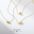 I Heart My BF Initial Necklace