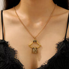 Fashion Halloween Skull Necklace Gothic Dark Skeleton Pendant Collarbone Chain Men Women Necklaces Jewelry Accessory Gifts