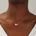 I Heart My U Initial Necklace