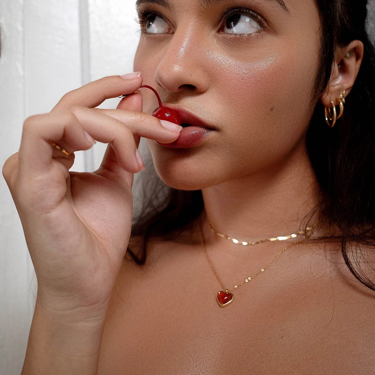 Carnelian Stone Heart Necklace