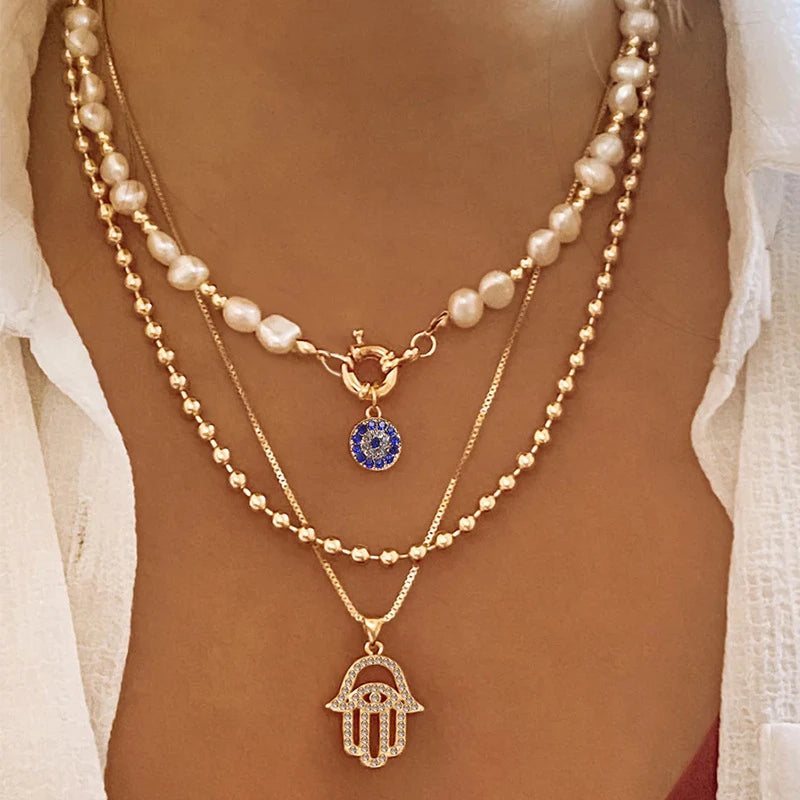 Protection & Luck Pendant Necklace Set 
