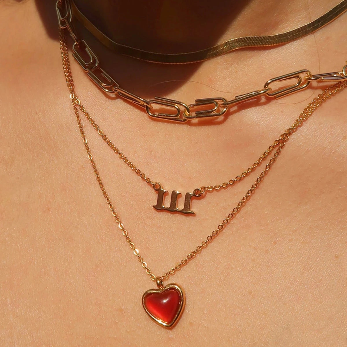 Carnelian Stone Heart Necklace