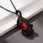 Heart Couple Necklace Exaggerated Design Thorn Vine Flower Clavicle Chain Punk Halloween Pendant Necklace Jewelry Accessories