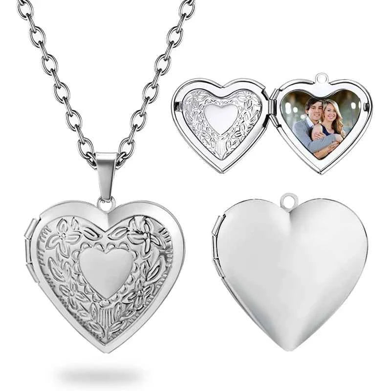 Personalized Locket Necklace for Women Custom Photo Heart Pendant Necklace Customized Picture Lockets Necklaces Birthday Gifts
