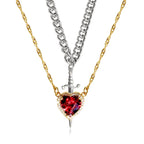 Heart & Dagger Necklace Set