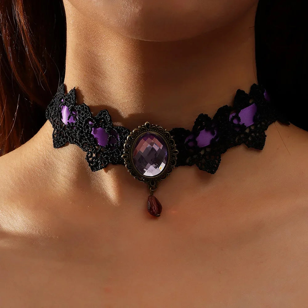 Trendy Halloween Lace Choker Necklace for Women Party Gift Jewelry Wholesale Free Shipping Items X7720