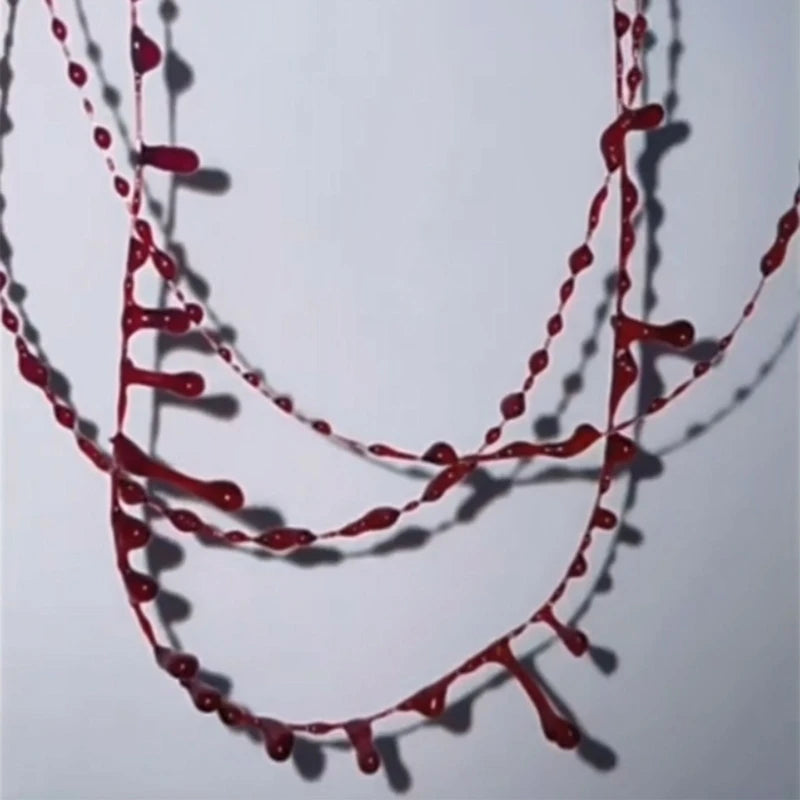 A52E Red Resin Blood Drop Necklace Unique Red Resin Pendant Clavicle Chain Muiltfunction Bloody Droplet Chokers Necklace Gift