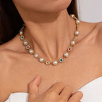Daisy Pearl Necklace - Silver