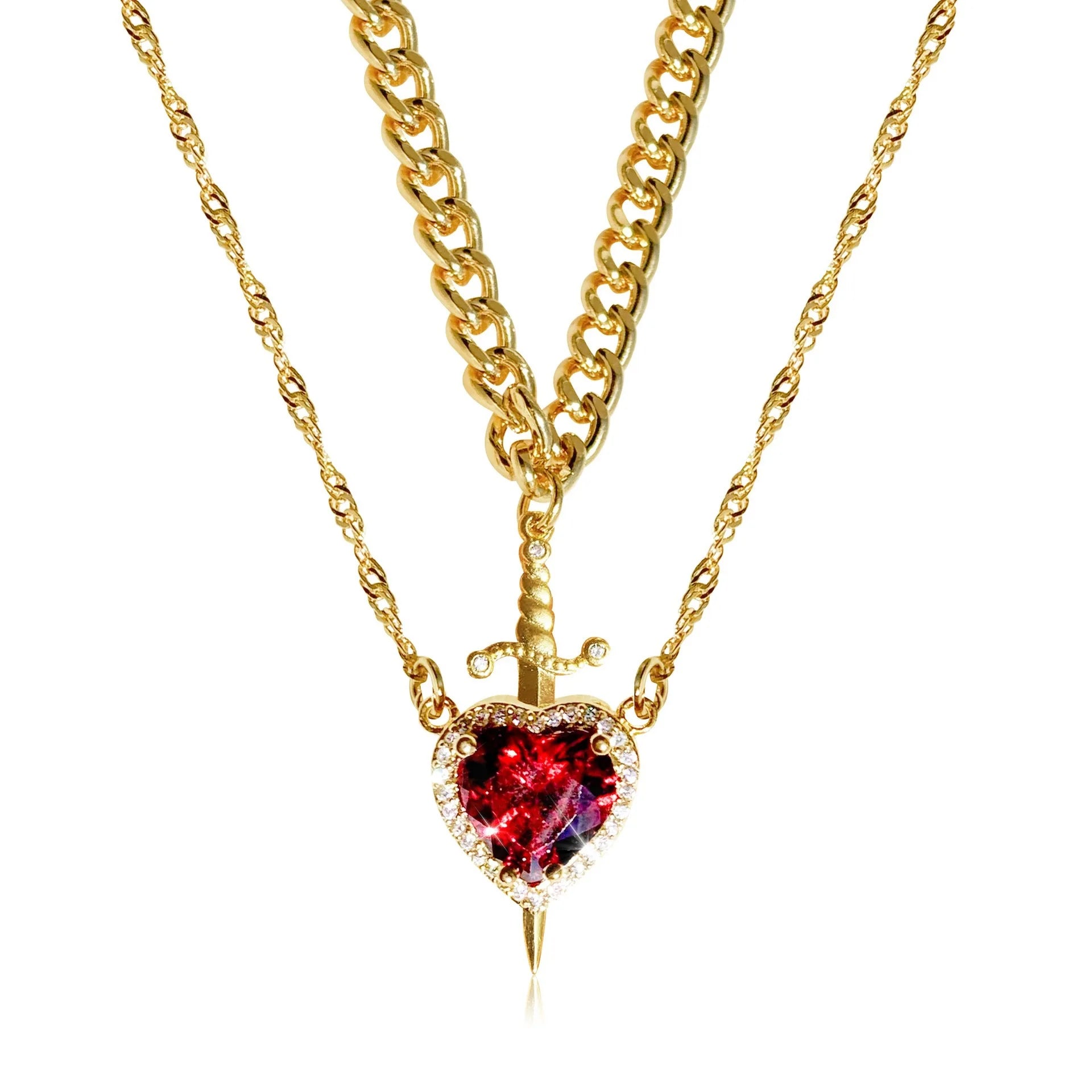 Heart & Dagger Necklaces