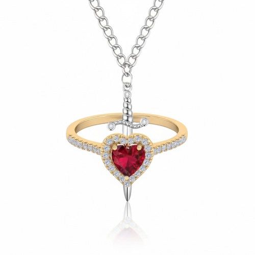 Heart & Dagger Ring and Bracelet Set - Gold - AETHERIA
