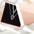 Heart & Dagger Necklace Set - Silver