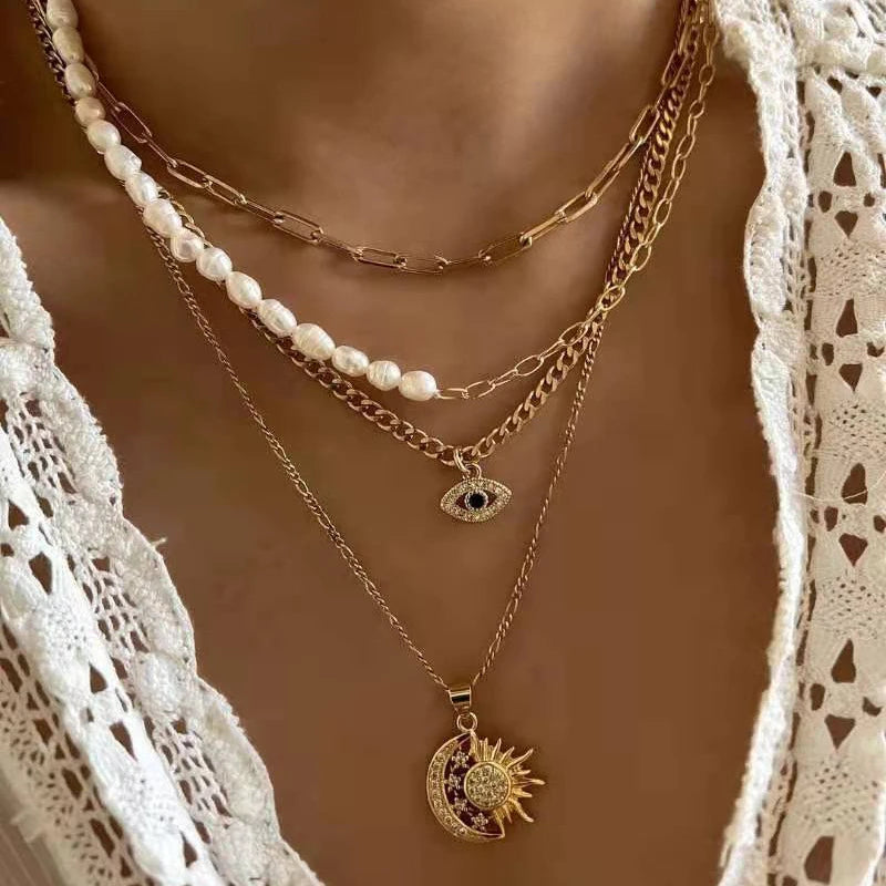 Protection & Luck Pendant Necklace Set 