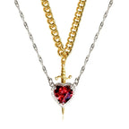 Heart & Dagger Necklace Set