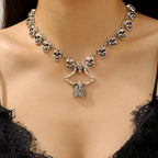 Fashion Halloween Skull Necklace Gothic Dark Skeleton Pendant Collarbone Chain Men Women Necklaces Jewelry Accessory Gifts