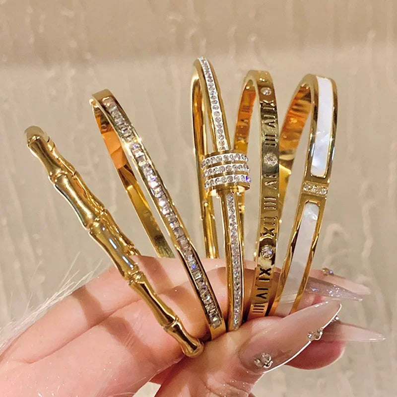 Jasmine Bangle Set - Gold
