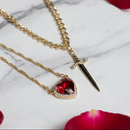 Heart & Dagger Necklace Set