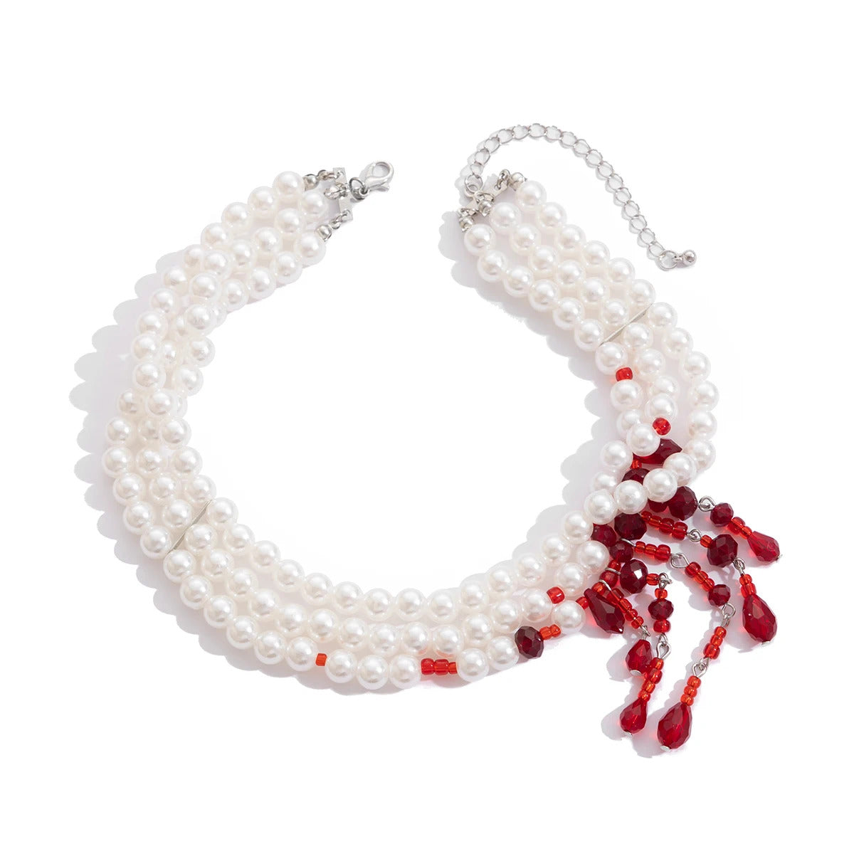 Crimson Kiss Pearl Choker