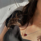 Heart & Dagger Necklace Set - Silver
